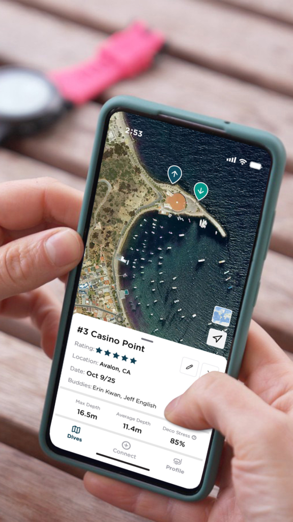 Dive Shearwater Map Screen